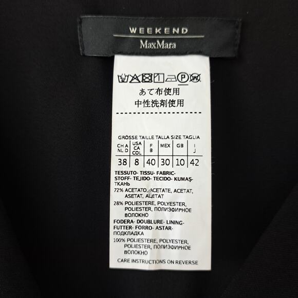 Max Mara Weekend Black Brenda Puff-Sleeve A-line Dress Size 8 US - Picture 9 of 13